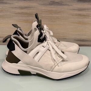 Tom Ford White and Green Men's Sneakers